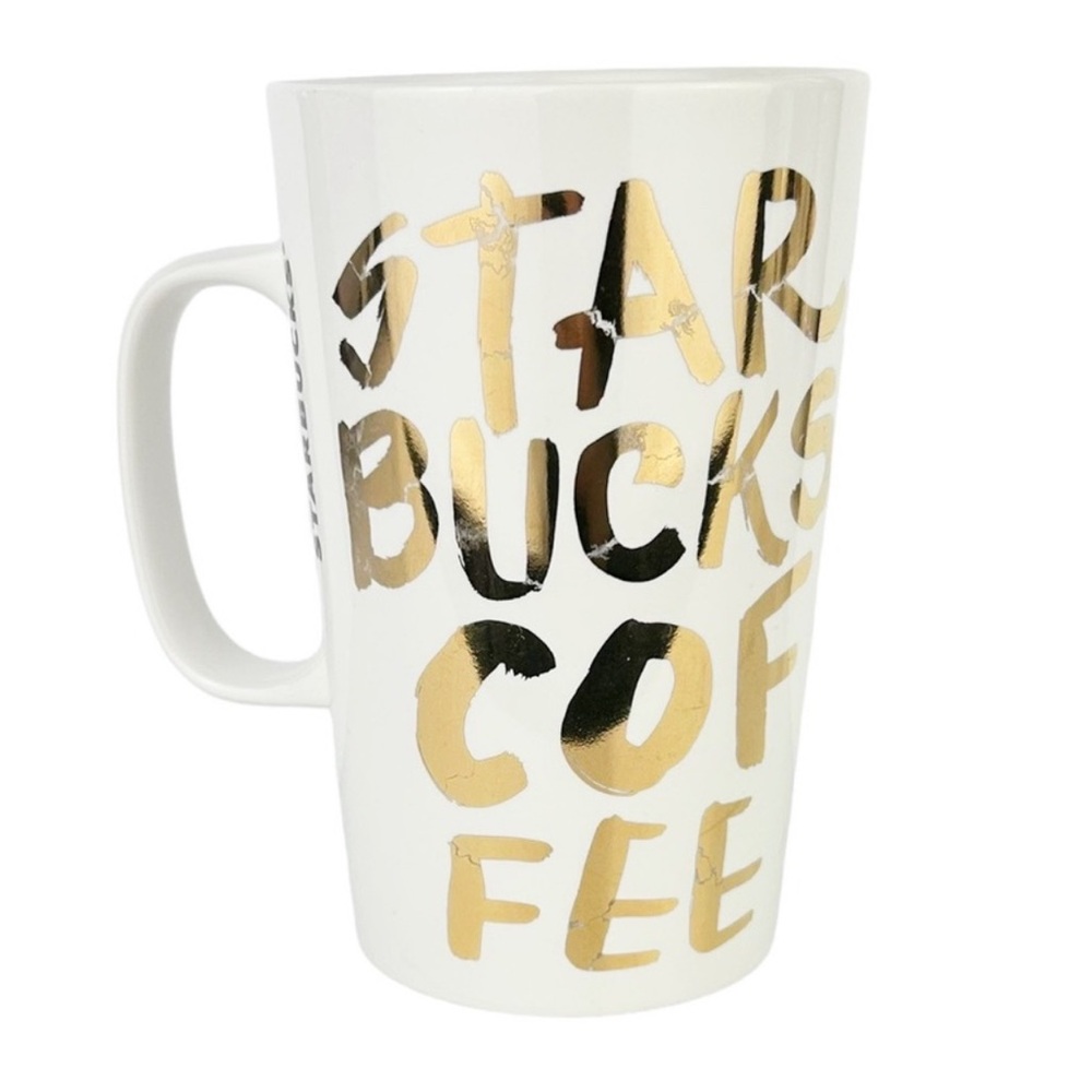 Starbucks | 16oz Gold Graffiti Lettering Coffee Tea Mug 2015
